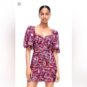 NWT Zara floral ruched dress XS